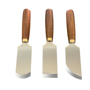 Flat, Oblique, and Round Edge Sandalwood Leather Cutting Knife DIY Leather Cutter, Material Cutting Knife, Trimming and Edging Tool, Leather Carving Knife, D2 Steel