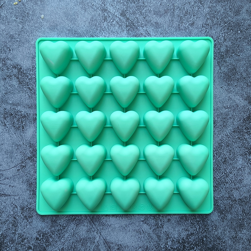 25 Lian Love 691 Molde de silicona de chocolate para caramelo Molde de decoración de pastel de galleta para hornear Molde de pudín para rejilla de hielo