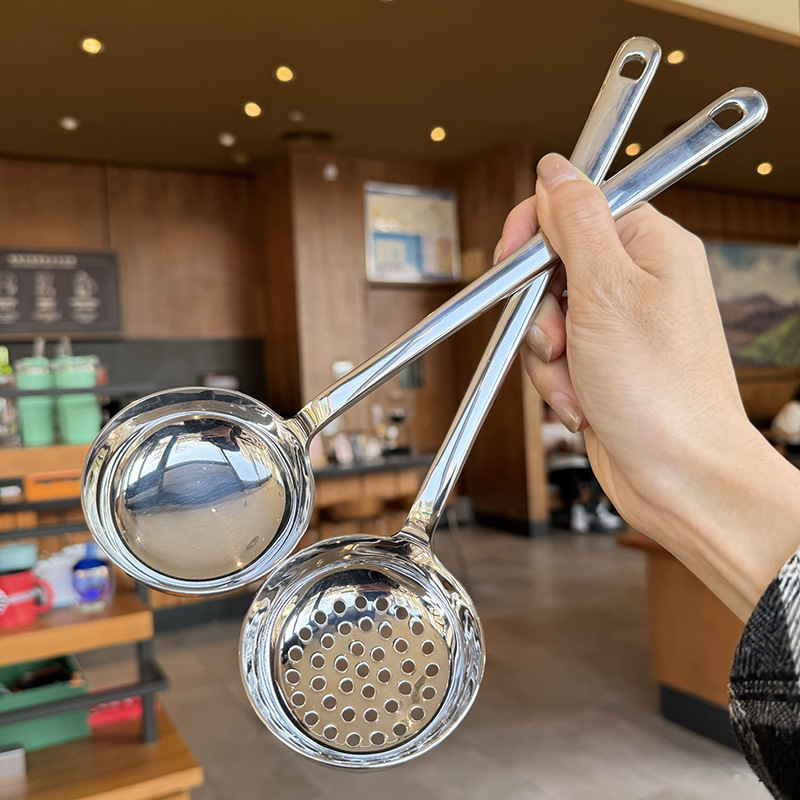 ¡Recomendado por el jefe! 18 / 10 cucharas de acero inoxidable cucharas caseras cucharas de mango largo cucharas de sopa