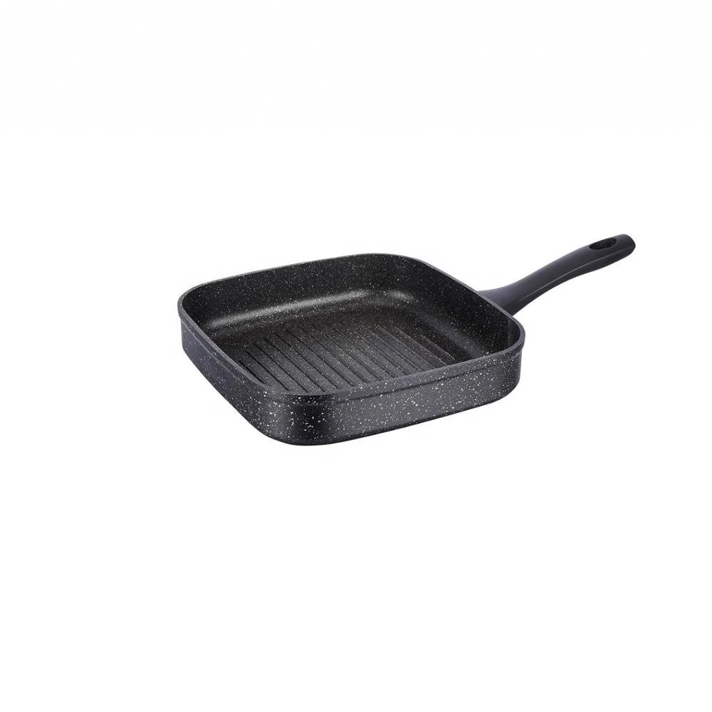 Yipinhong negro Luz de lujo maifan piedra antiadherente pan doble fondo libre de humo-sartén regalo olla traje de comercio exterior