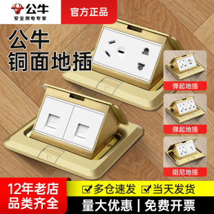 公牛弹起式USB地插十孔地面地插嵌入式五孔网络电话带电脑正品-阿里巴巴