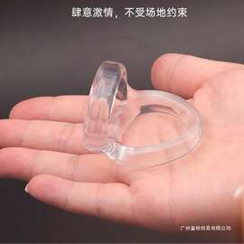 外贸男用锁紧透明双重锁精环TPE 束精蛋蛋环阴茎环阴囊套成人用品