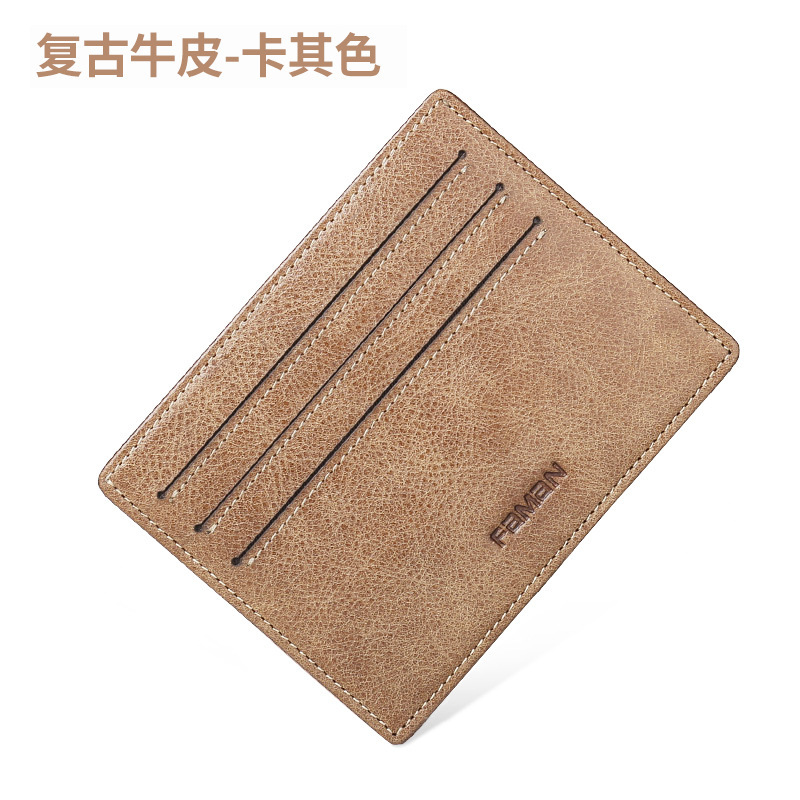 Cartera ultrafina Cartera de conducir de cuero para hombre Cartera de conducir para mujer Cartera de tarjeta Cartera de crédito de posición de tarjeta múltiple Cartera pequeña