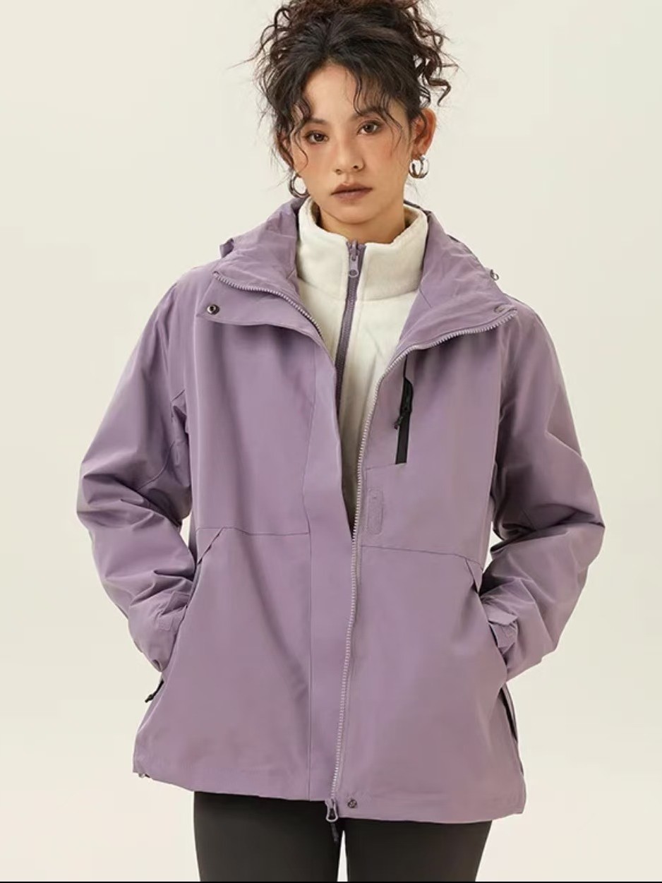 Otoño y invierno desmontables revestimiento de pluma pareja chaqueta 2 - en - 1 chaqueta impermeable al aire libre