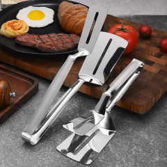 Stainless steel food tongs kitchen barbecue grilling steak household anti-scald bread food thick commercial serving tongs