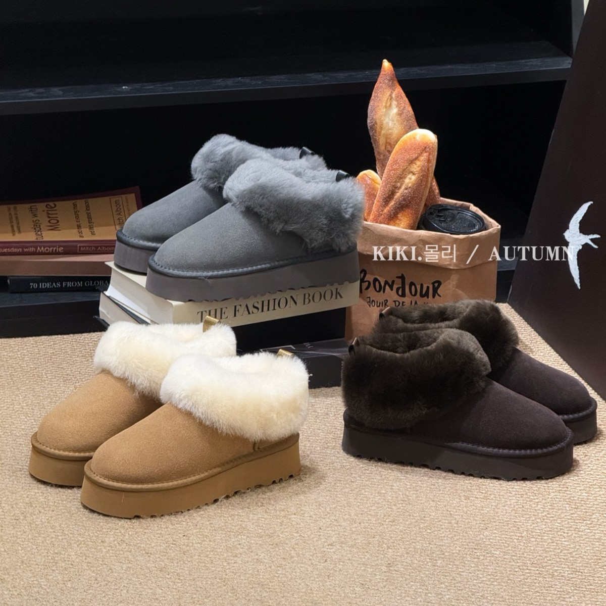 Mollykiki Korean Style Baotou Slip-On Snow Boots 2025 Autumn and Winter New Thick-Soled Thickeneded Outer Cotton Shoes