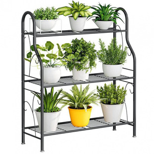 Minimalist Plant Stand Indoor Outdoor Plant Stand 3-Tier Metal Corner Plant Rack Multi-Stand for Home Use