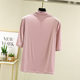 Spring and Autumn Modal Half-high Collar Interior Western Style Half-sleeve T-shirt Women's Summer All-match White Top Mask Base Shirt