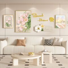 溫馨簡約客廳字母組合新款網紅沙發背景牆壁畫現代簡約客廳裝飾畫