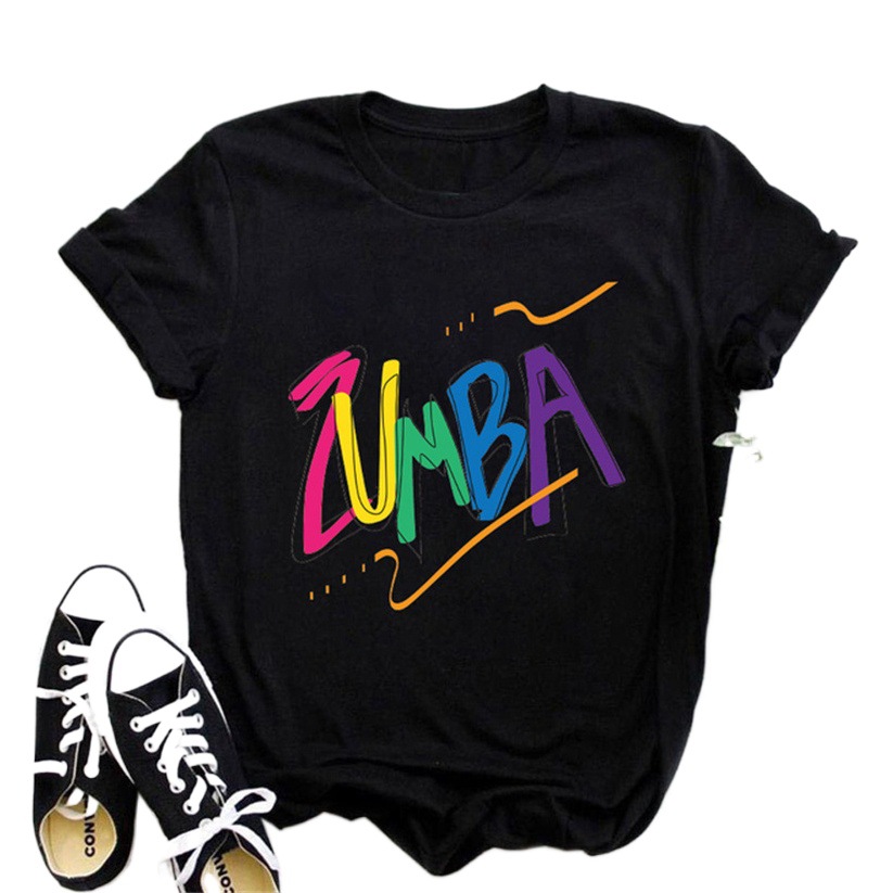 クロスボーダー熱売zumba尊巴ダンサープリント半袖tシャツ女装上着ebayアマゾン速売通wish