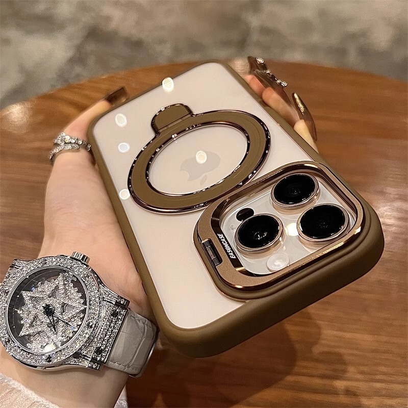 Suitable for iPhone 17 Pro Max Phone Case Lens Cover Bracket Magnetic Suction Apple 16 New Model 13 Transparent Protective Case