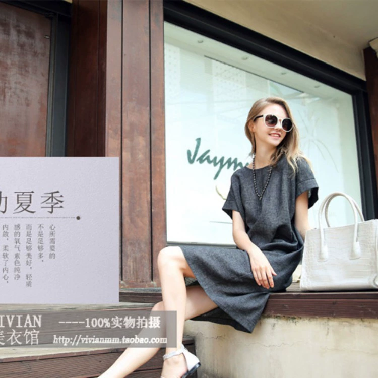 Новое Европейское и американское льняное платье с короткими рукавами, женское платье больших размеров, тонкая юбка из хлопка и льна, облегающая