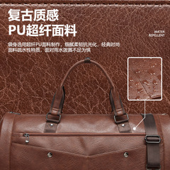 Cross-border PU leather men's suit bag, business formal storage bag, foldable waterproof travel bag, suit luggage bag, crossbody
