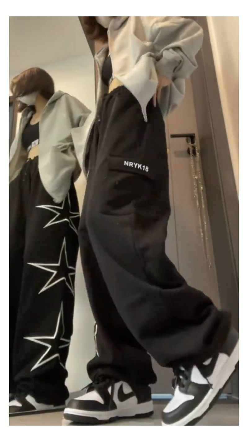 Title 8, Kadın Yıldız İşlemeli Geniş Paça Pantolon, şık ...