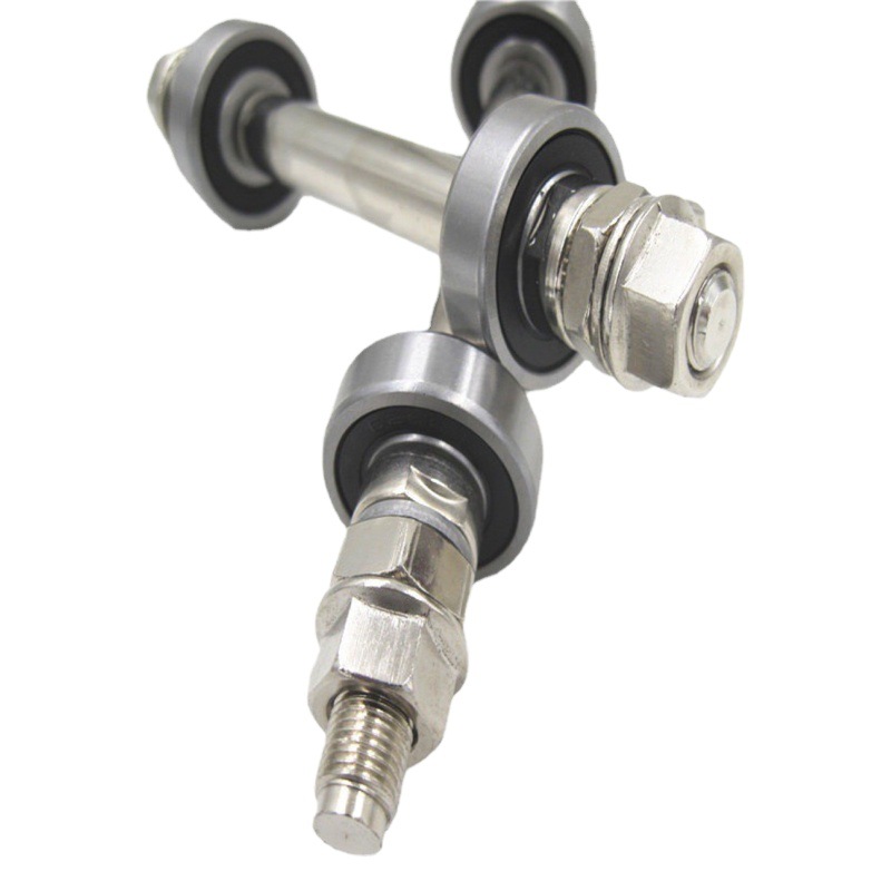 Mountain Bike Rear Axle Bicycle Hub Ball Bearing Center Shaft Front and Rear Axle Bearing Solid Shaft Screw Central Shaft