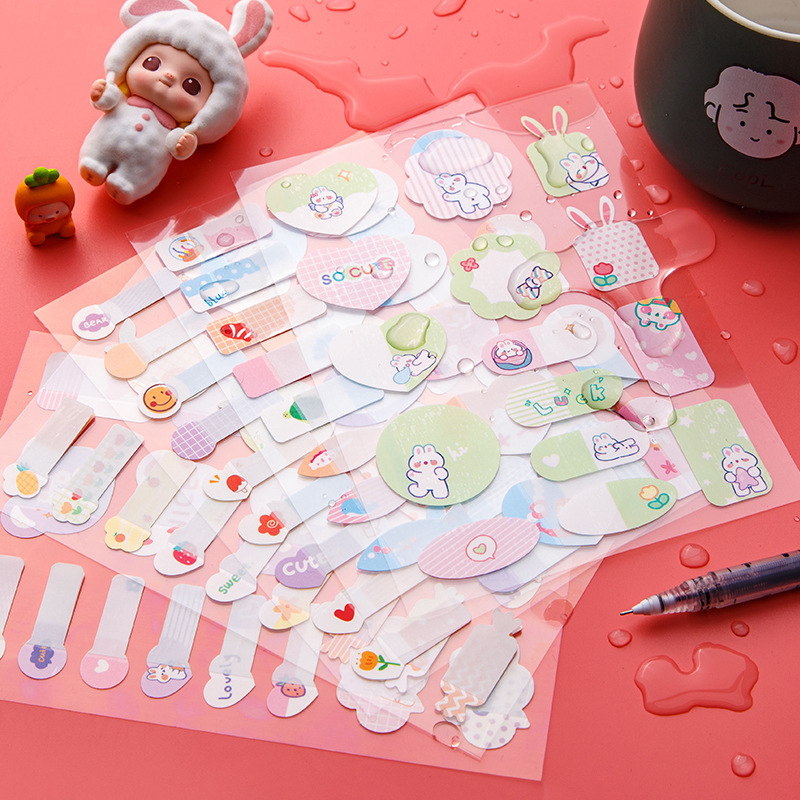 Cartoon waterproof self-adhesive name sticker for students
