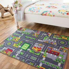 越境児童爬行カーペット都市交通シーン地図玩具絨毯道路軌道駐車場マット