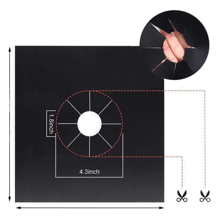 Estufa de gas de teflón almohadilla de la estufa de gas almohadilla de protección anti-fouling almohadilla de limpieza almohadilla de aceite protector de la estufa