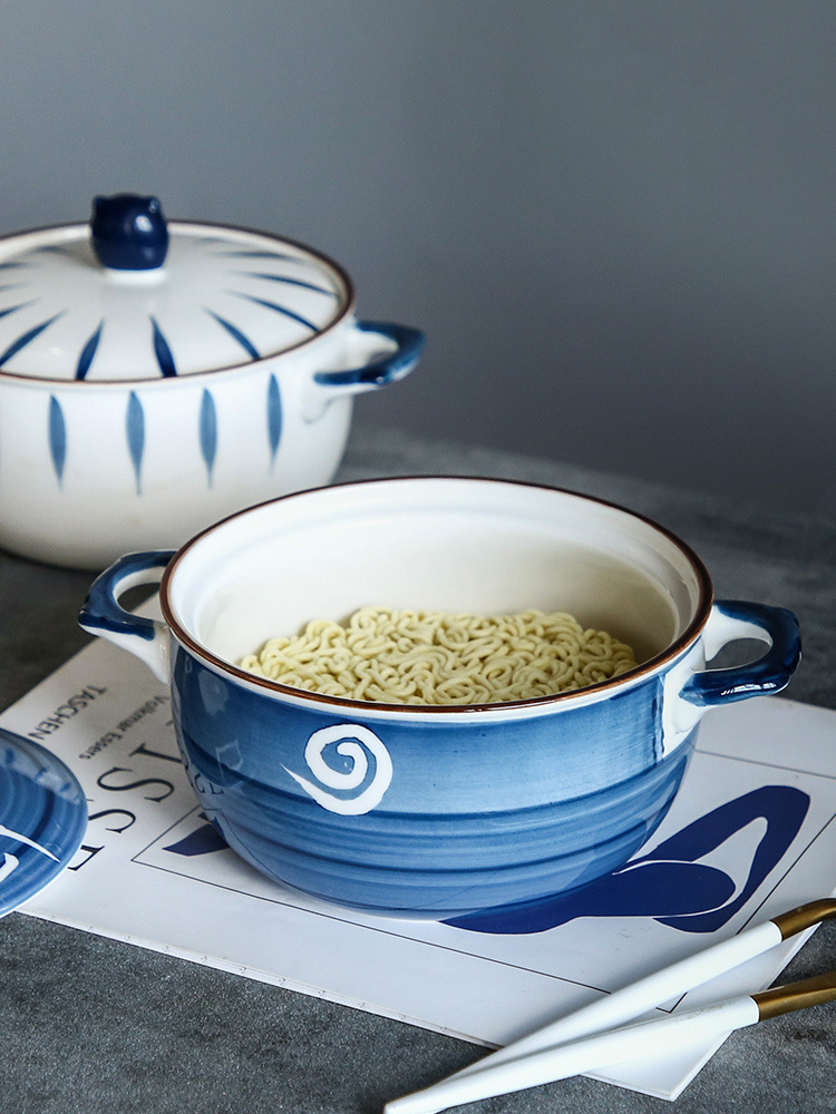 Instant noodle bowl with ceramic home bowl student dormitory INS…