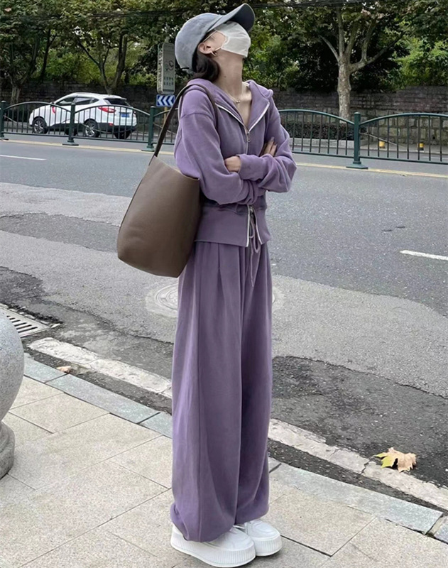 高腰显瘦卫衣运动套装女春秋学生宽松韩版时尚洋气休闲两件套跑步|undefined