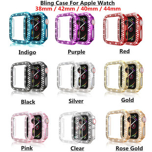 Для Apple watch876 корпус iwatch гальванический двухрядный Алмазный полый корпус для ПК защитная рамка