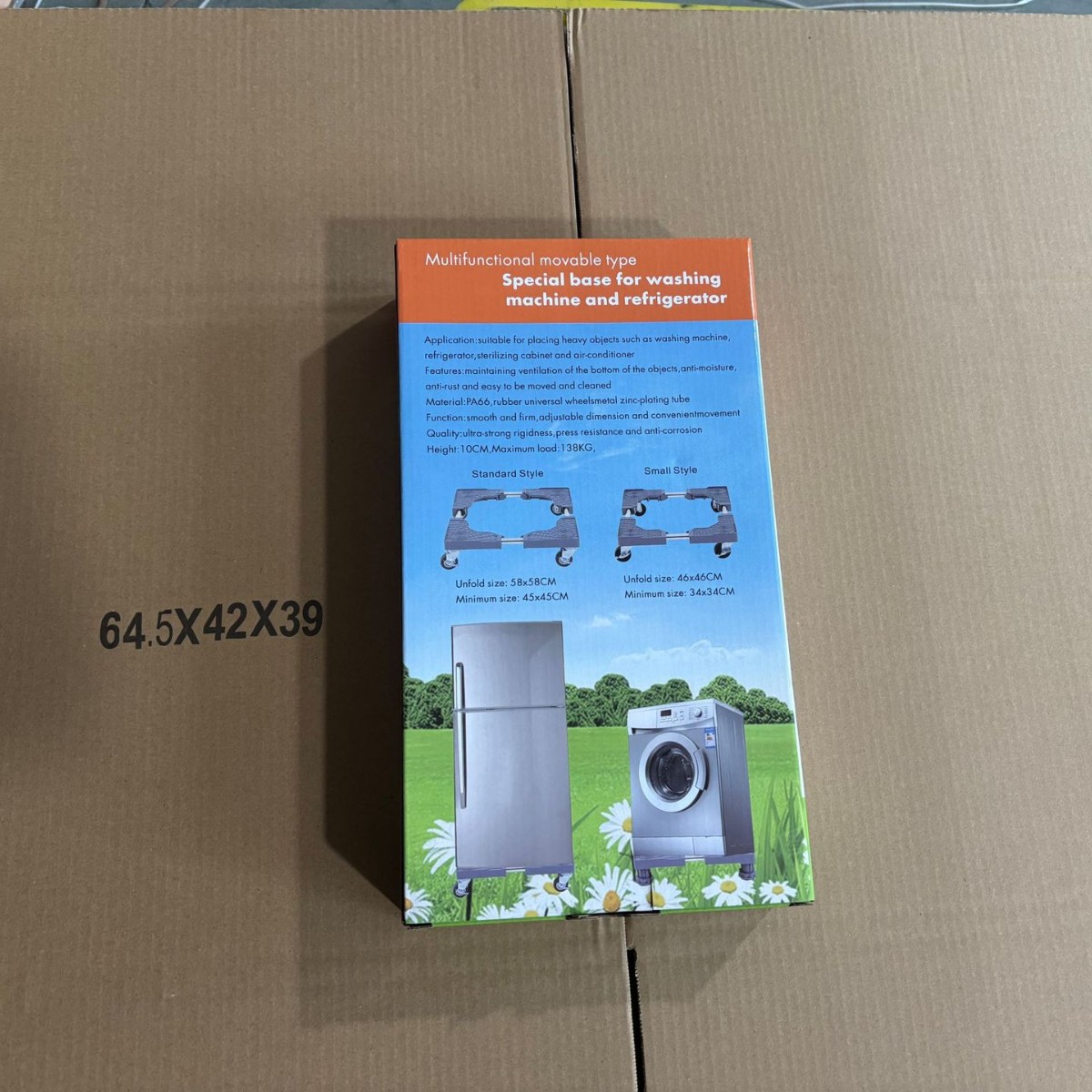 Cross-Border Washing Machine Base, Refrigerator Base, Removable 360-Degree Adjustable Bracket, Universal Wheel Mobile Rack