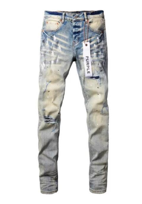 Men's Slim Fit Stretch Distressed Jeans In Blue Denim_voghion.com