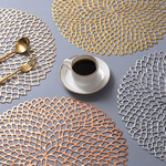 热销创意镂空花型pvc隔热西餐垫 圆形防滑咖啡杯垫碗垫批发直销