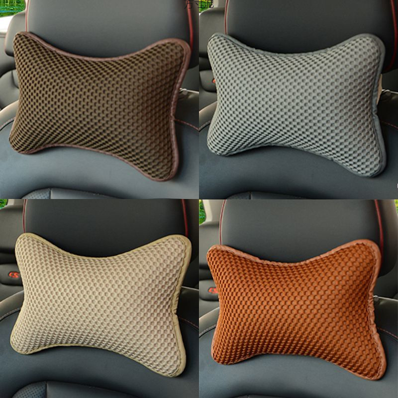 여름 자동차 목 베개 한 쌍의 사계절 유니버설 시트 헤드 베개 아이스 실크 통기성 자동차 인테리어 액세서리 자동차 도매