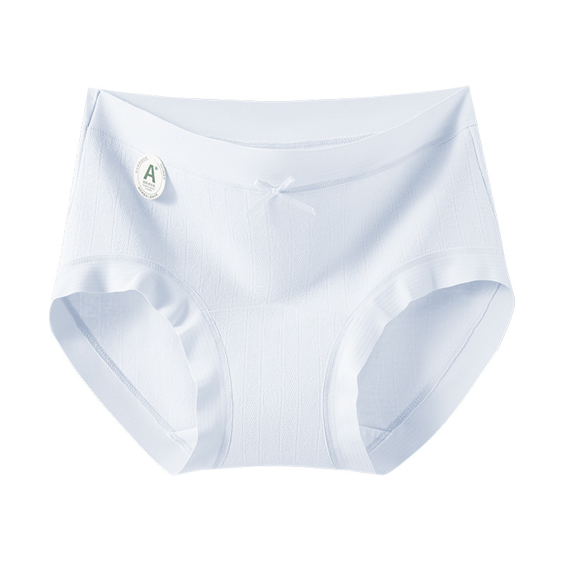 Clase A algodón para bebés sin costuras cintura media algodón orgánico natural entrepierna larga entrepierna de algodón puro 10A entrepierna antibacteriana de color sólido ropa interior de mujer