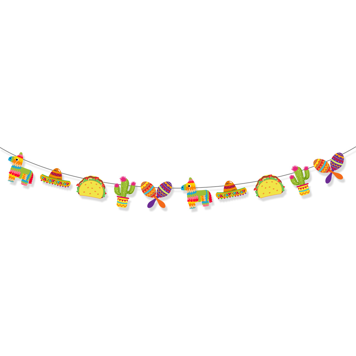 44g Weight Hanging flag Home Textiles & Decor Type Decorative Props Event & Party Supplies 1 Set Quantity Party, Festival Occasion Birthday Festival Cactus, Guitar, Letter Pattern IG Style Style Birthday IG Style Cactus Guitar Letter Paper Party Festival Decorative Props 6