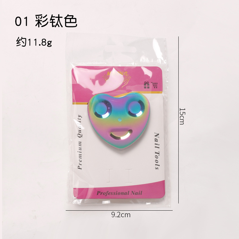 Venta caliente transfronteriza de uñas anillo de acero inoxidable paleta de color chapado en titanio multi-forma anillo de uñas tatuaje bordado pigmento placa