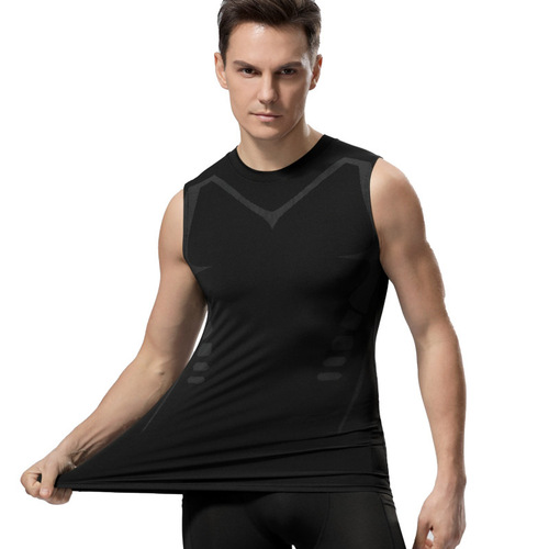 Men's Basketball Compression Tank Top American Style Training Backless Compression Top Base Layer Quick Dry Elastic Sweatshirt Breathable Short Sleeve
