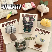 韩系复古布艺萌宠胸针发夹少女心甜美可爱刘海夹百搭装饰别针批发