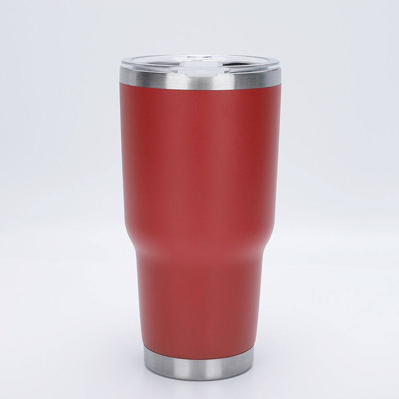 Amazon 30oz taza de coche de acero inoxidable de gran capacidad 304 taza de vacío de spray de plástico coche frío taza de helado al por mayor