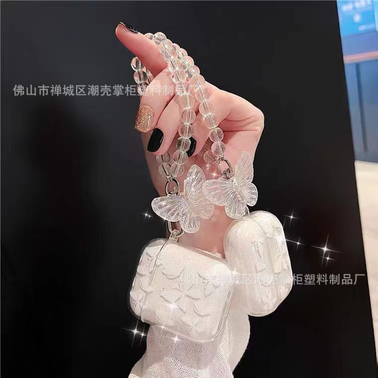 Ins Art White Butterfly Apple AiepodsPro Bluetooth auriculares cubierta 1 / 2 / 3 generación caja blanda