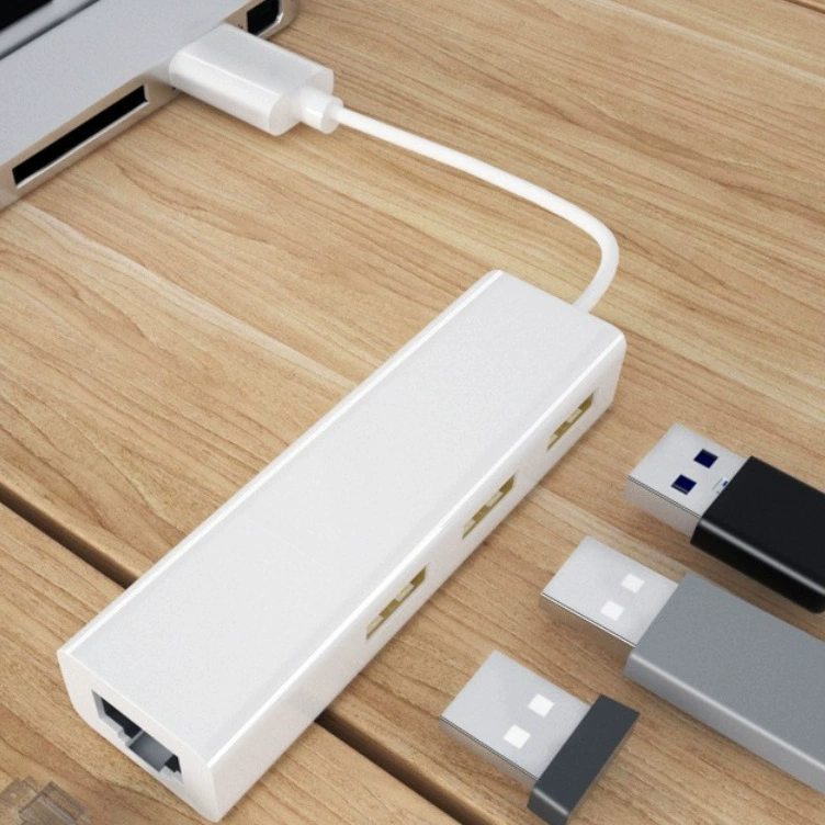 Кросс-б border TYPE-C свободный драйвер сетевой карты 100М с 3 портами 2.0 USB-хабом до RJ45 liner