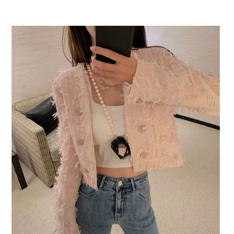 Women's Coat Spring and Autumn Chanel Style French Woven Tweed Super Short Age-reducing Frying Street Slimming Elegant Women's Top