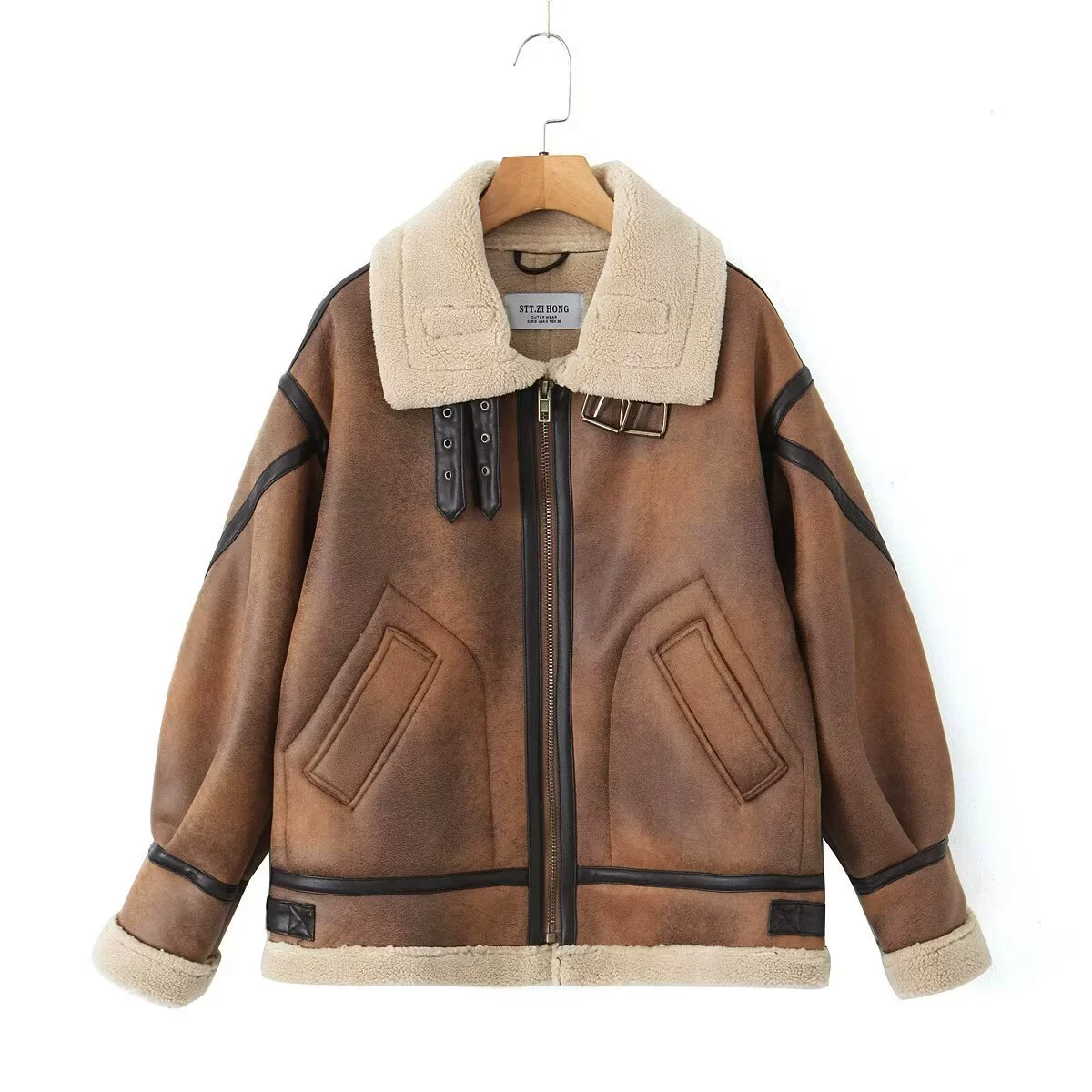 Winter Double-Sided Velvet Windproof Jacket, European Style, Thicker Insulation