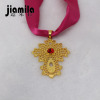 Ethiopian Cross -Striole necklace necklace women's gold Africa cross/ Habesha necklace