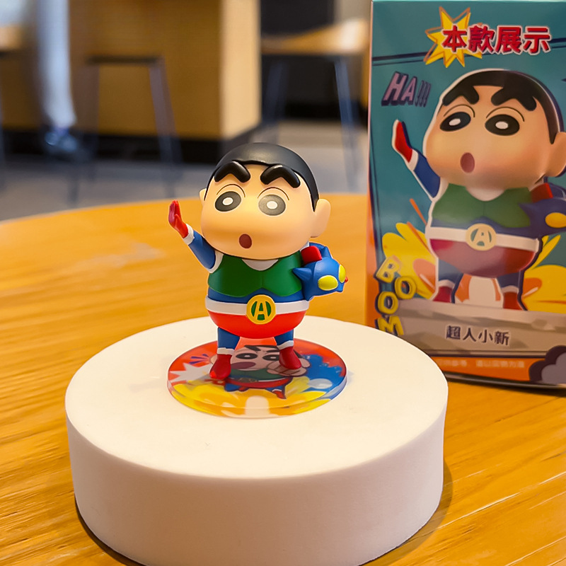 爆款新款蜡笔小新动感大作战桌面摆件办公室书桌卡通装饰品盲盒|undefined