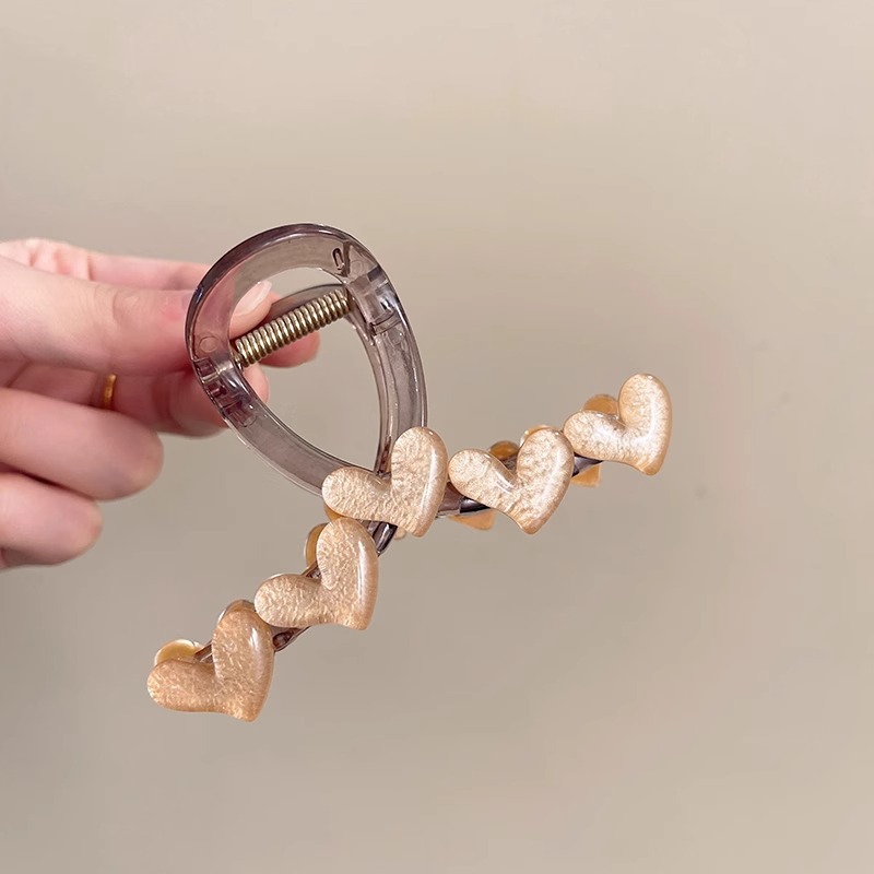 4 clip de amor de color café