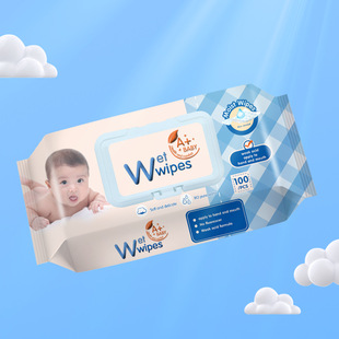 Cross-border Foreign Trade Baby Hand Wet Wipes 100 Big Pack Affordable Family Cleaning Wet Wipes Baby Mother and Infant Wet Wipes