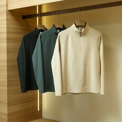 Great product! Mountain-style functional! Outdoor half-zip long-sleeve crew neck top for autumn and winter, checkered elastic sports shirt