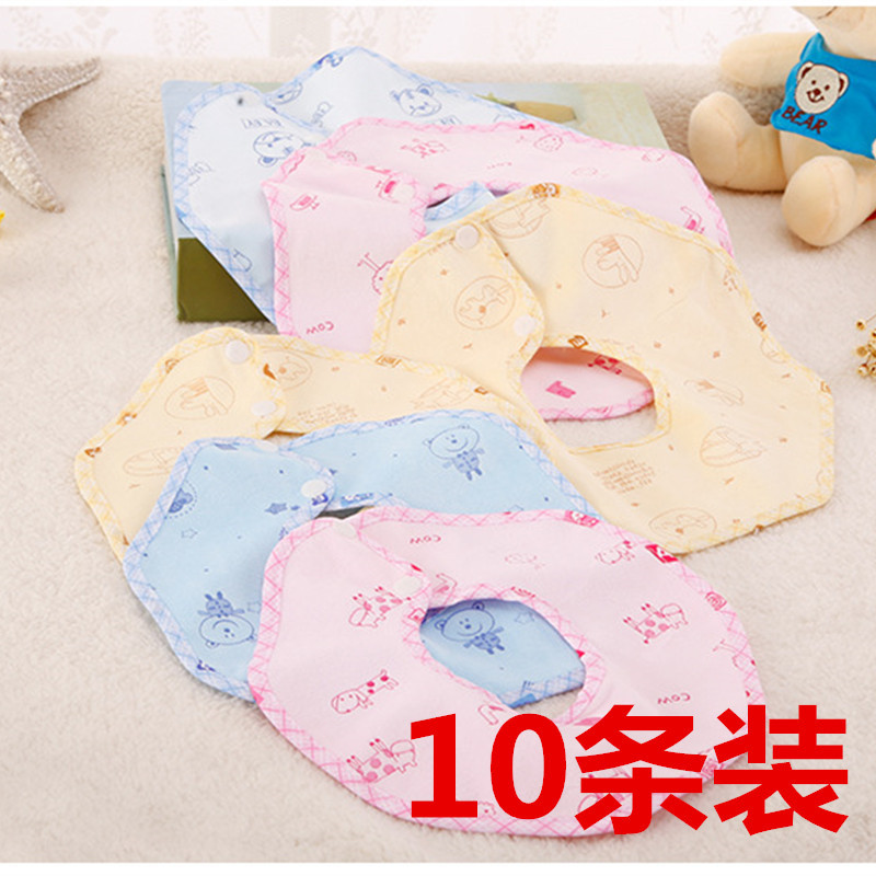 厂家直销婴幼儿水晶绒口水巾卡通大号八角柔软儿童防水围嘴口水巾