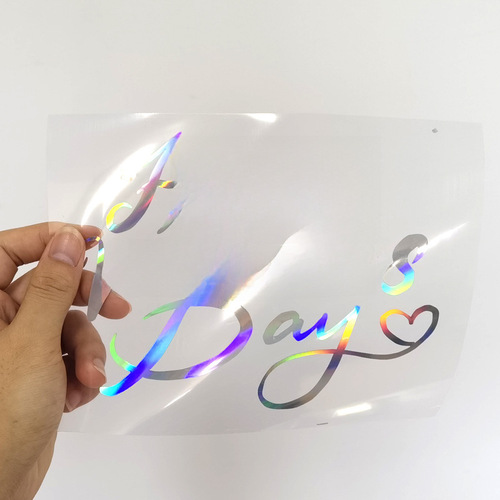 1.07-meter seven-color laser advertising decorative engraved paper with thick self-adhesive instant sticker car vinyl laser film