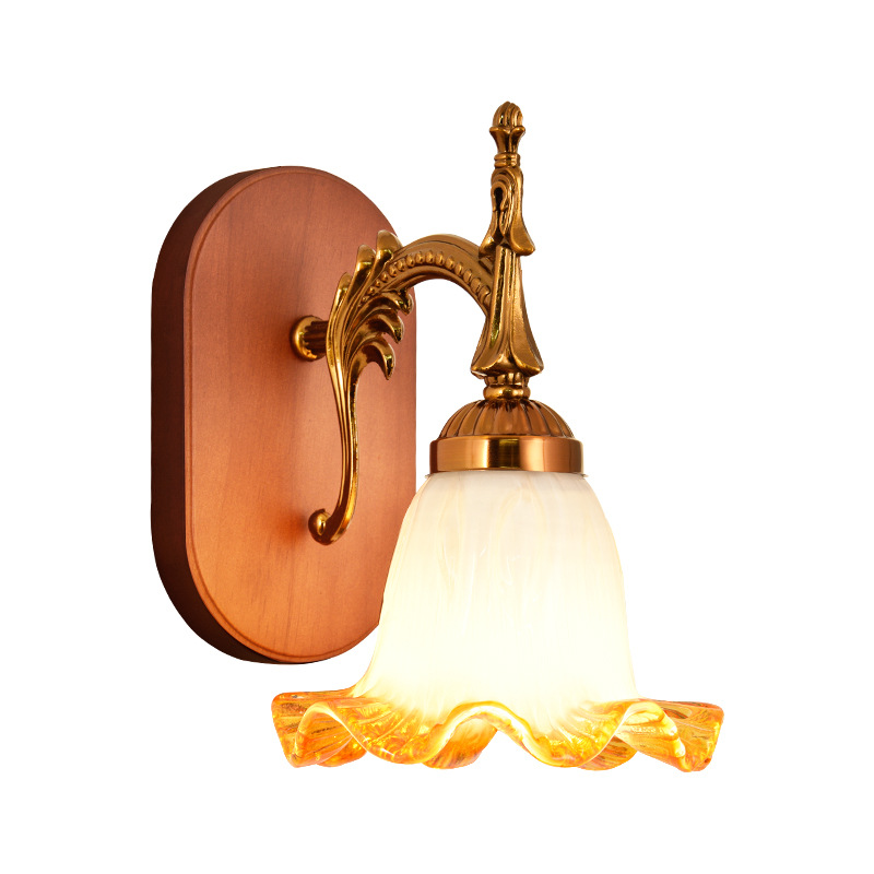 lámpara de pared de cabecera del dormitorio estilo antiguo francés retro lámpara decorativa sala de estar pasillo de fondo lámpara de pared L271