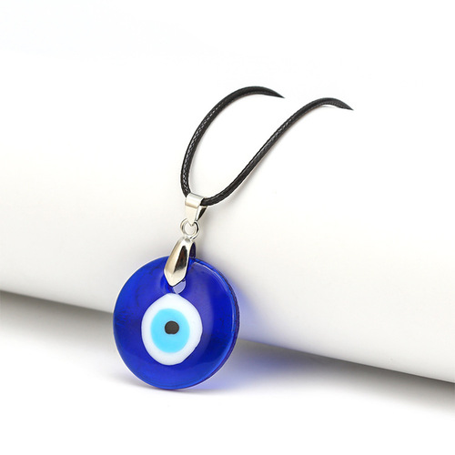 Foreign trade cross-border devil's eye blue glass pendant Turkish blue eye jewelry clavicle chain simple necklace