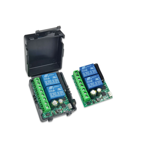 DC6V-30V wide voltage 2-way control switch motor forward and reverse telescopic rod remote control switch LED light control 433M