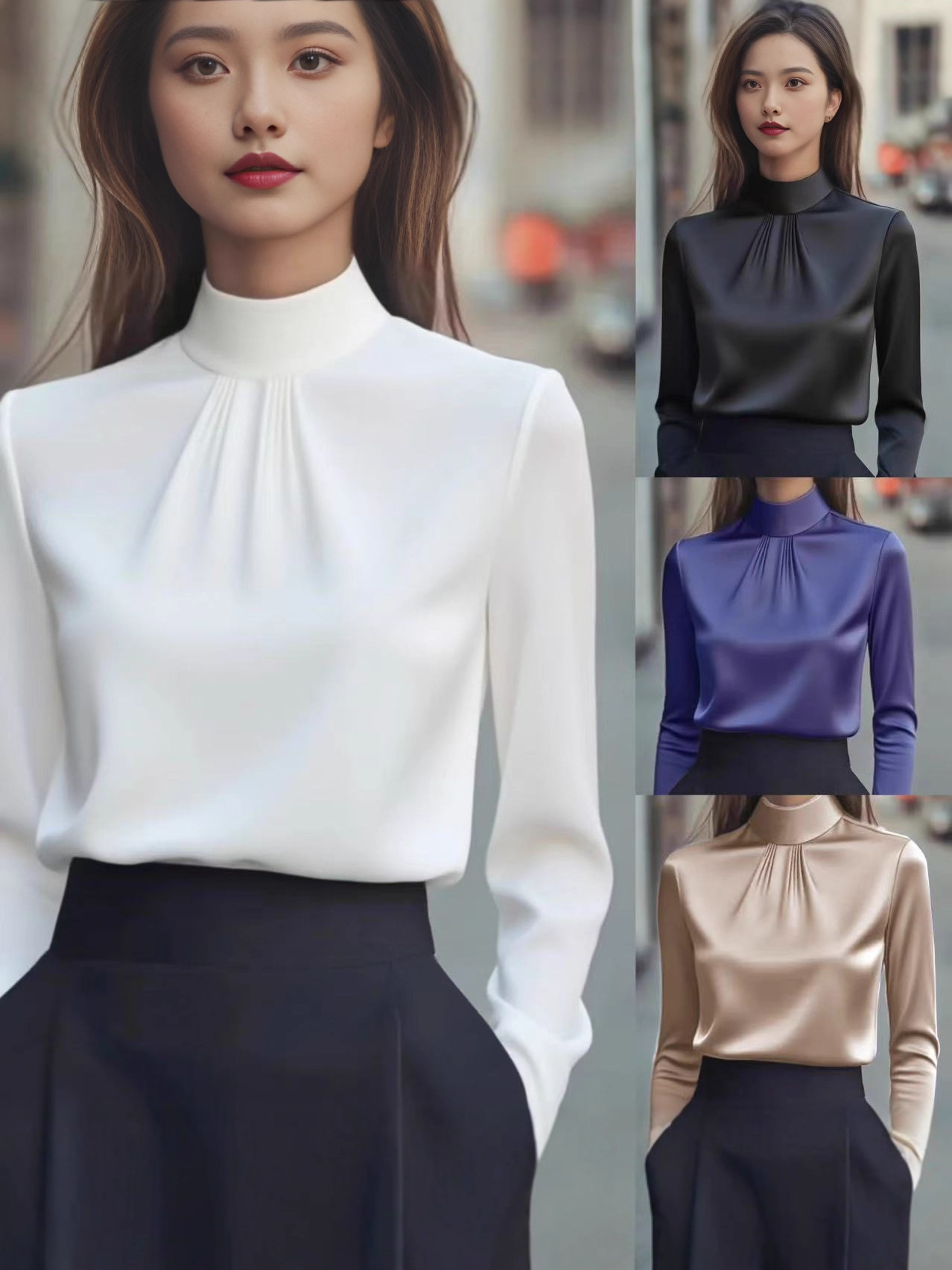 Demi-season fashionable elegant long-sleeve